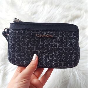 Calvin Klein Black Monogram Wallet Wristlet